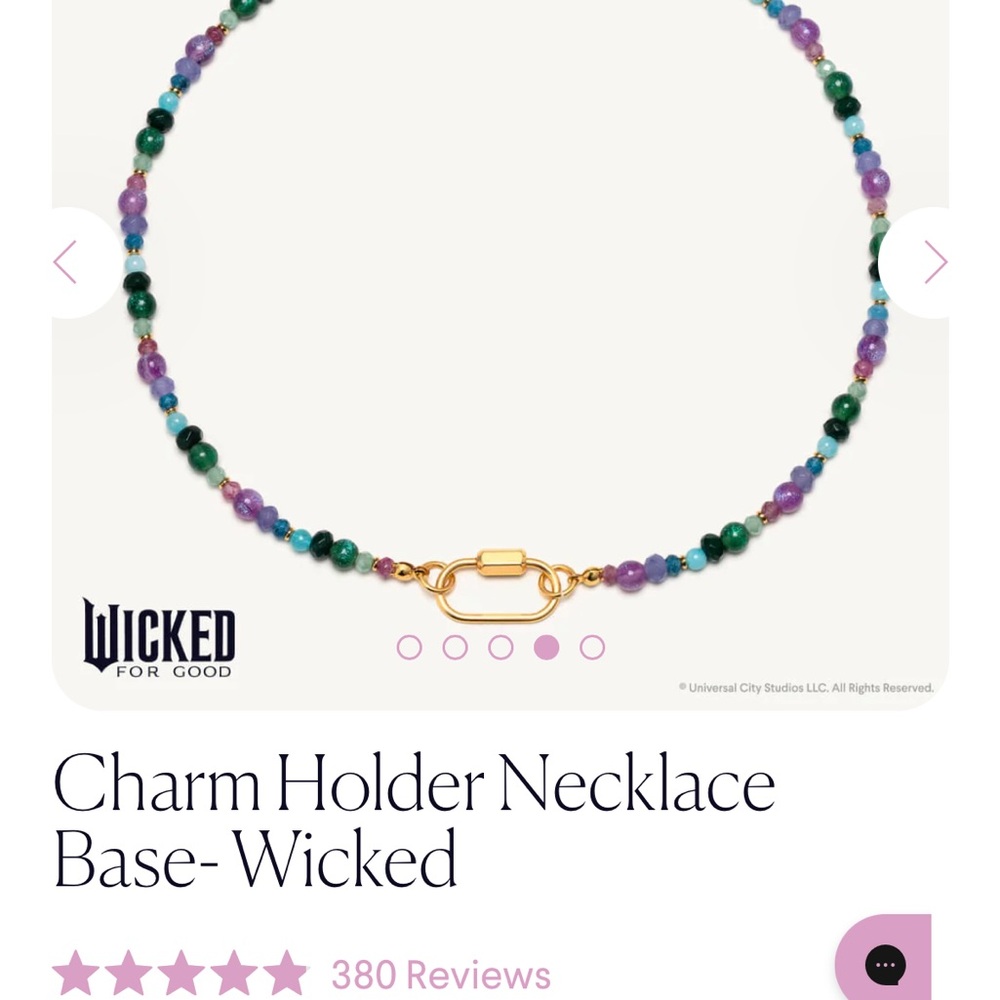Little Words Projects - Wicked Multicolor Beaded Necklace with Gold Charm Holder